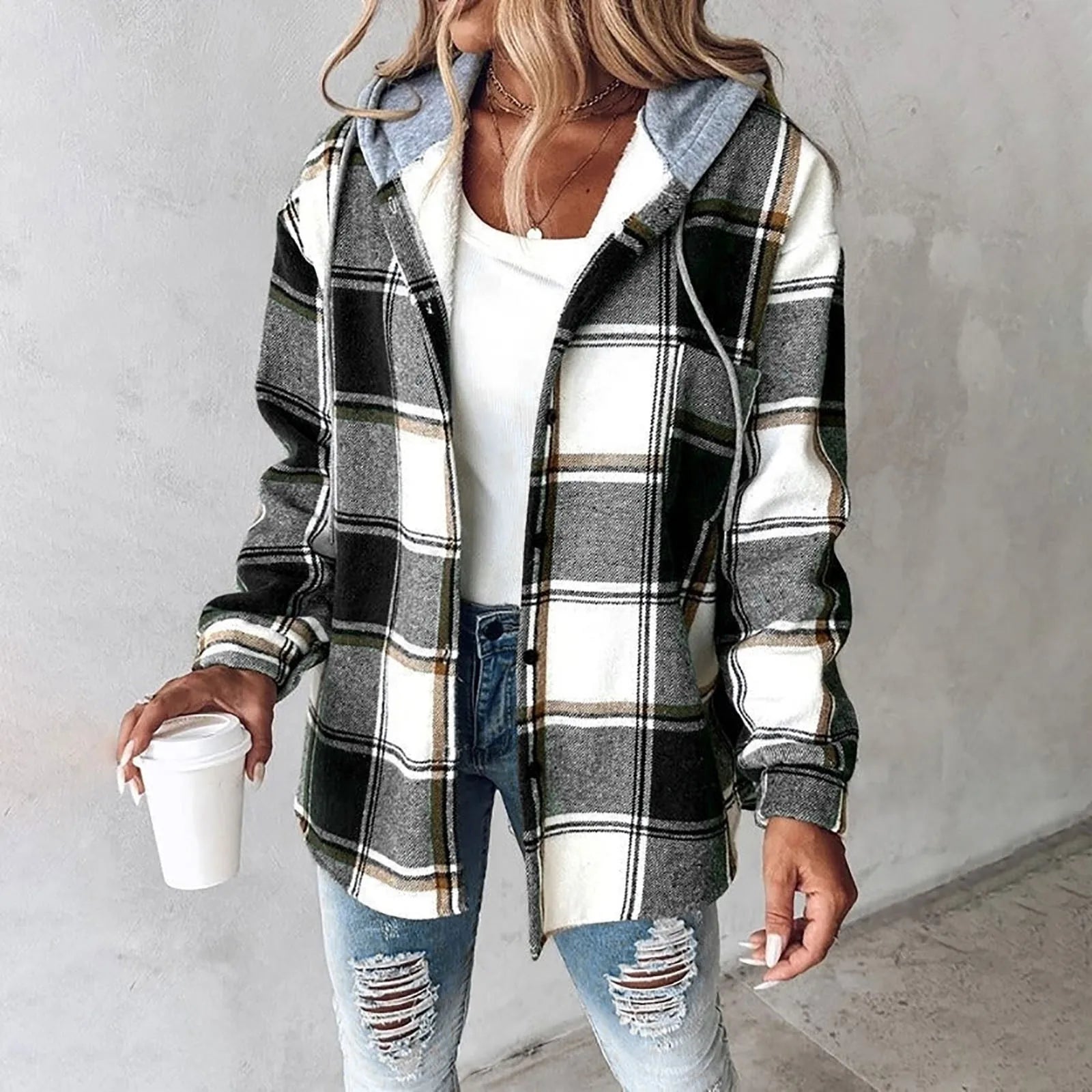 Naya – Checked Zip Overshirt
