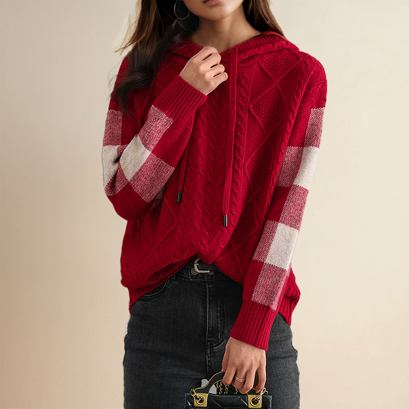 Leonie™ Cable-Knit Hoodie Sweater