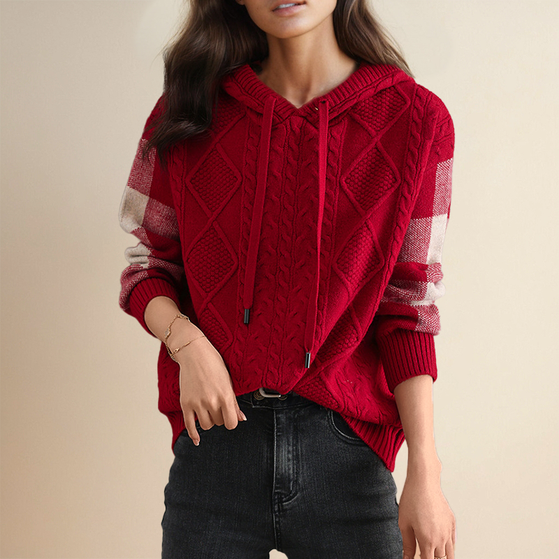 Leonie™ Cable-Knit Hoodie Sweater