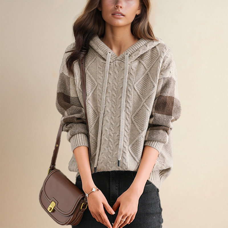 Leonie™ Cable-Knit Hoodie Sweater