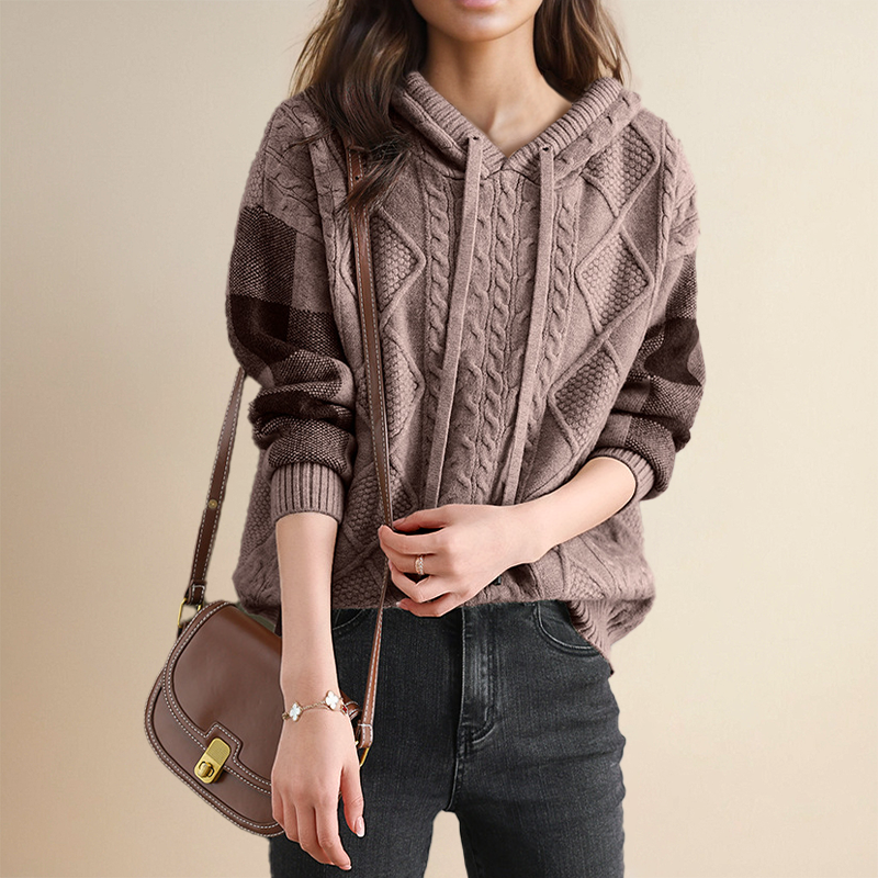 Leonie™ Cable-Knit Hoodie Sweater