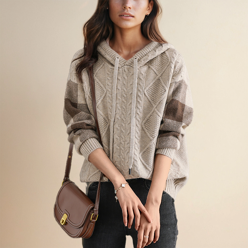 Leonie™ Cable-Knit Hoodie Sweater