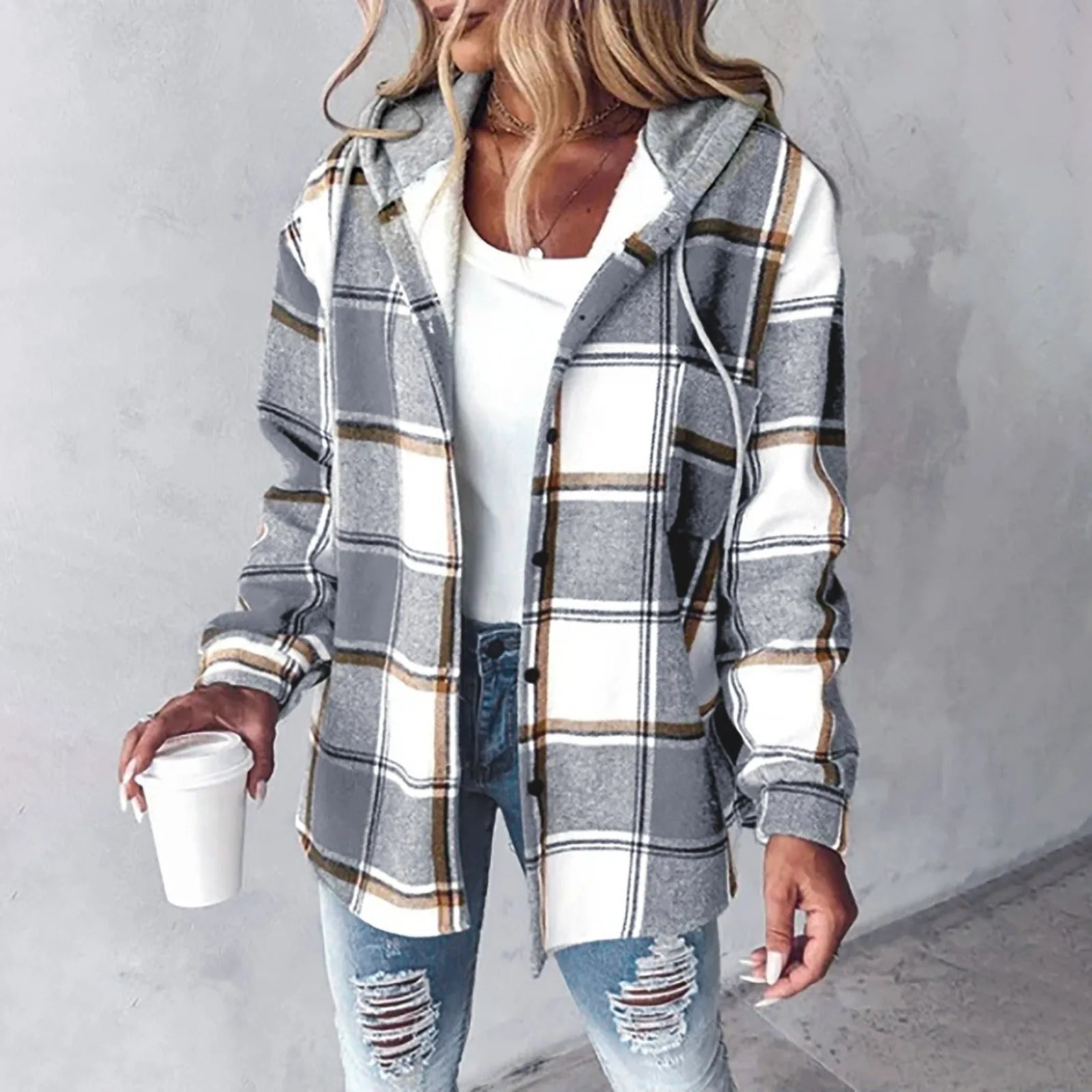 Naya – Checked Zip Overshirt