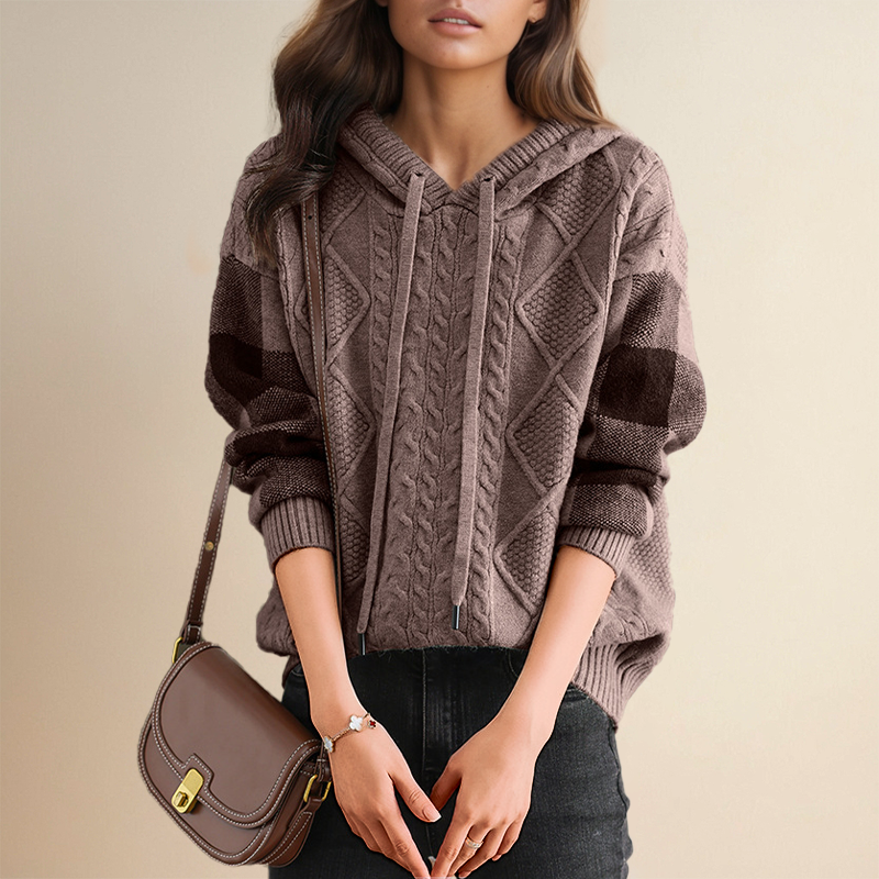 Leonie™ Cable-Knit Hoodie Sweater
