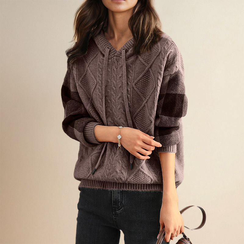 Leonie™ Cable-Knit Hoodie Sweater