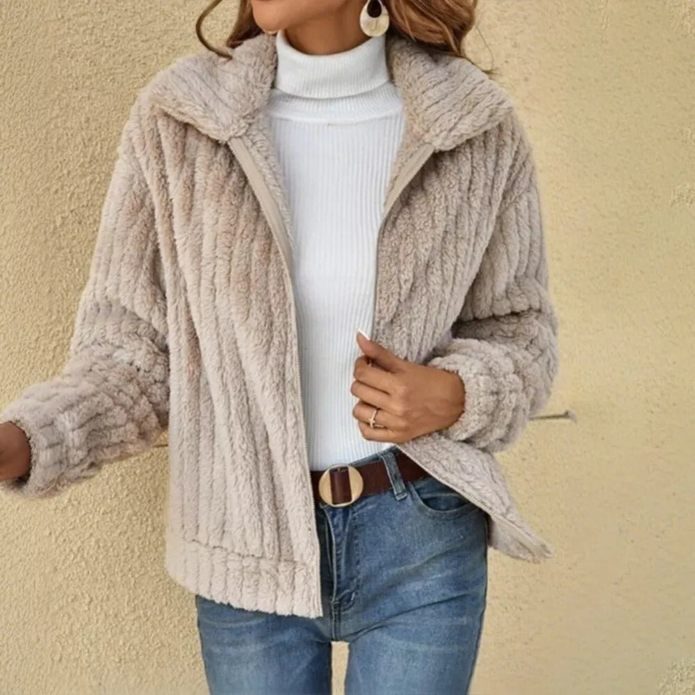 Sienna – Textured Fleece Coat